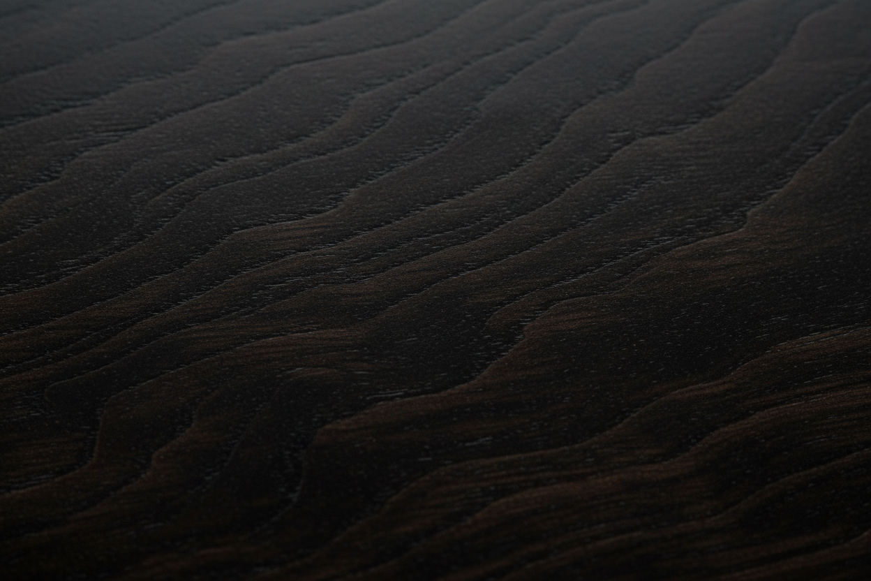 rich, dark black wood up close